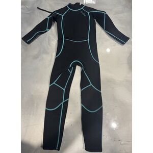 OMG Gear Youth Full Wetsuit Black Teal Neoprene Surf Swim Sz XS/S
